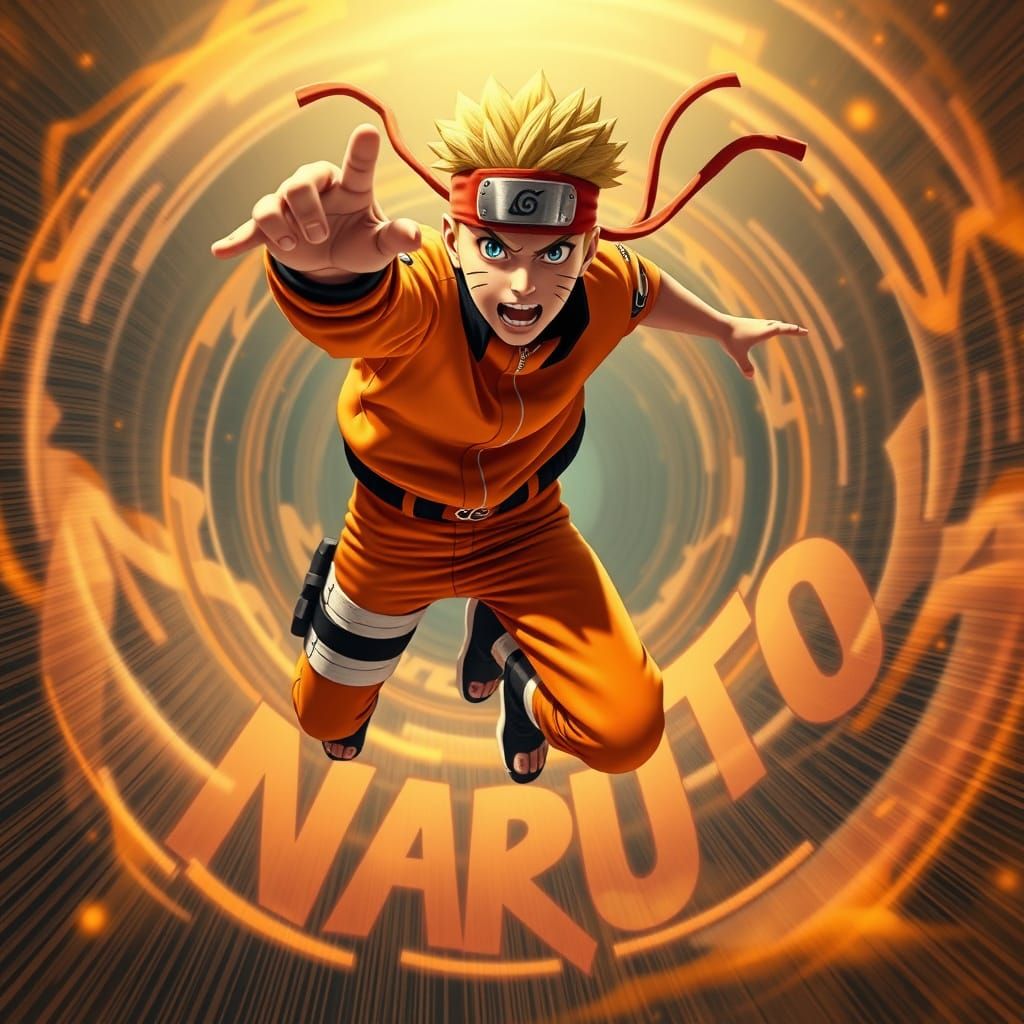 Hyper-Realistic Naruto in Dynamic Orange Jumpsuit