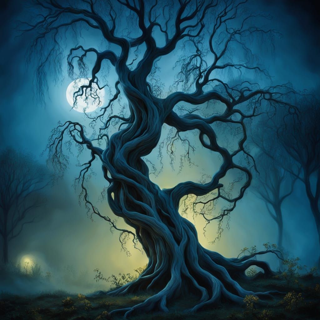 Surreal Creature Dancing Under Moonlight, Salvador Dali Styl...