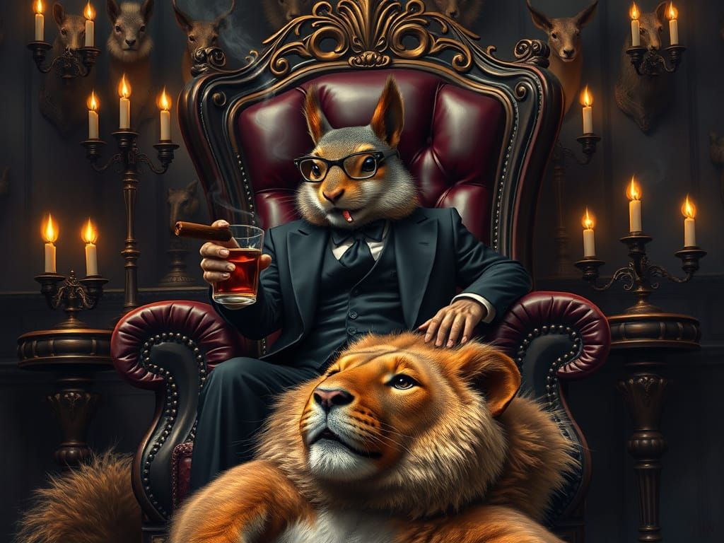 Squirrel Mafia Boss in Gothic Style