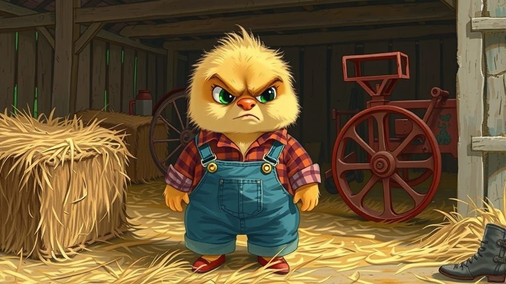 Rustic Barn Portrait in Watercolor Illustration Style