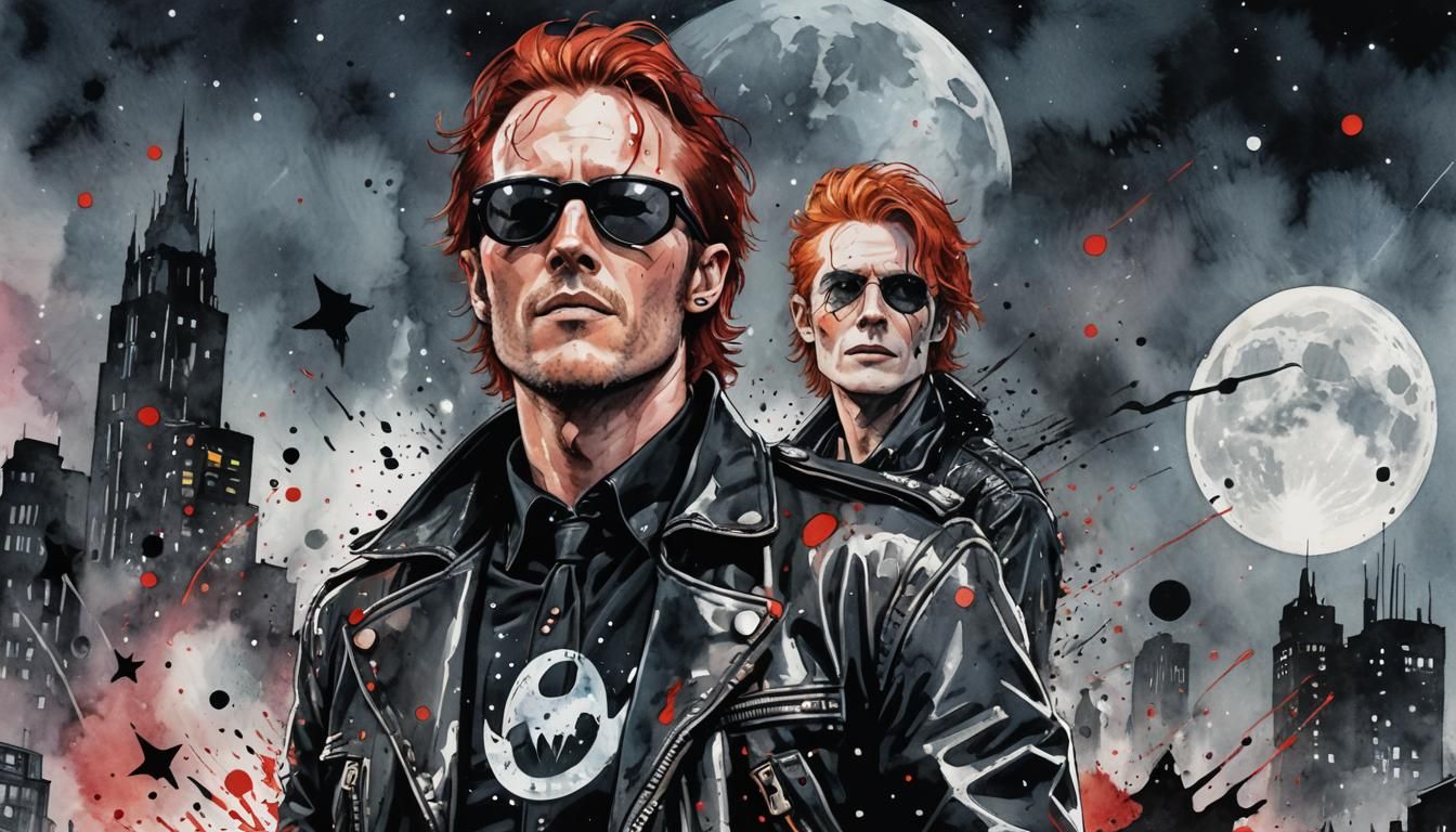 Gotham City Nightscape of Scott Weiland, in DC Comic Book Ar...