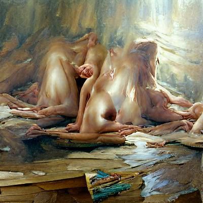 Elegant Women in Oil Painting