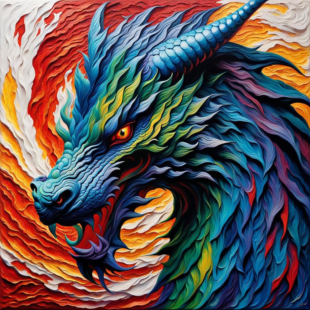 Impasto Painting: Dragon
