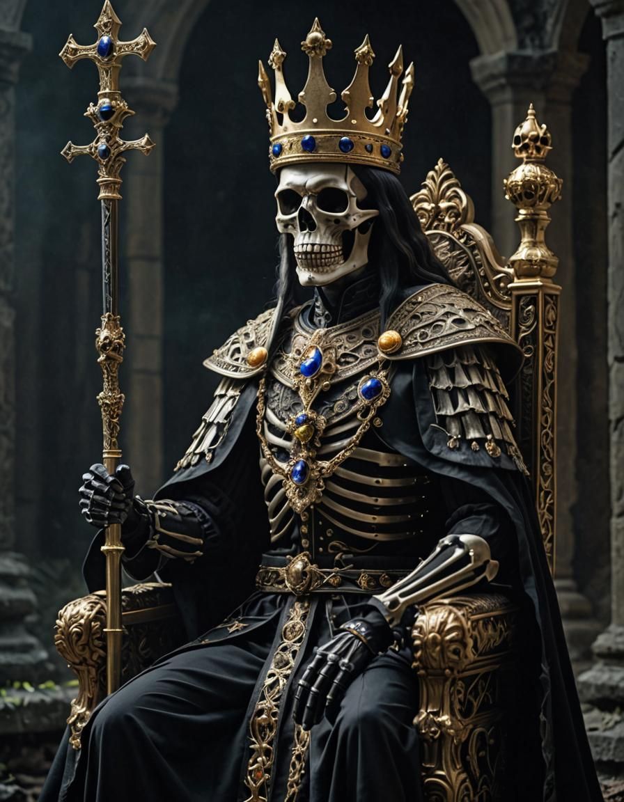 Bony Monarch Wields Dark Scepter