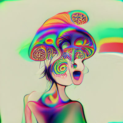 Vibrant Cosmic Dreams in Whimsical Psychedelic Art