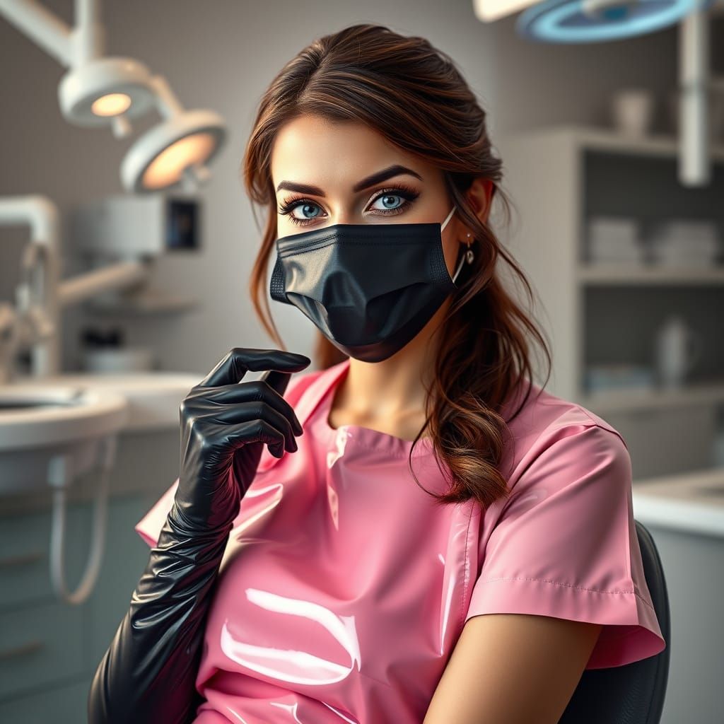 Hyperdetailed Dentist Portrait in Art Nouveau Style