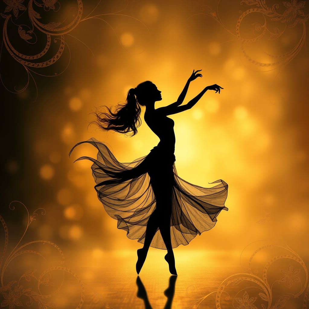 Elegant Dancing Silhouette in Soft Focus