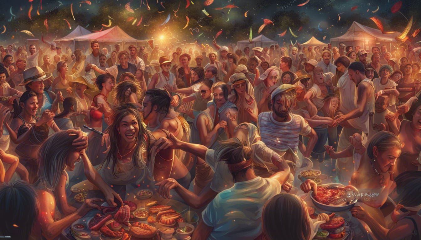 Vibrant Brazilian Summer Fiesta in Hyperrealistic Art