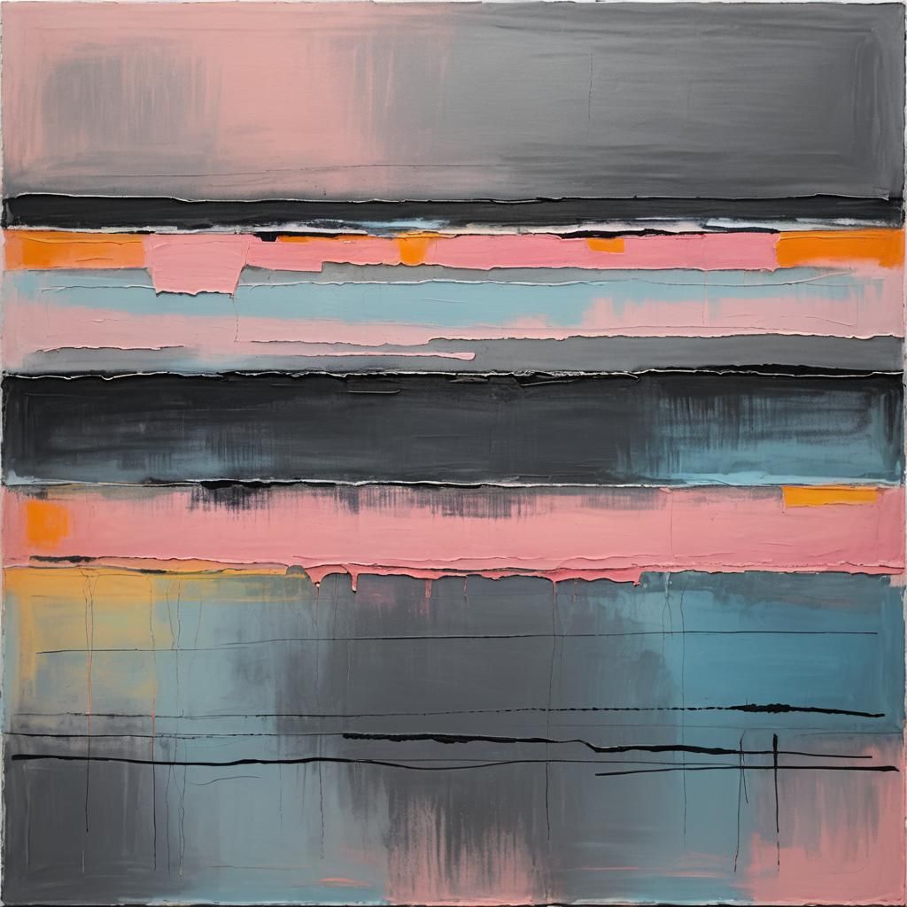 Vibrant Abstract Beach Landscape in Gradient Hues
