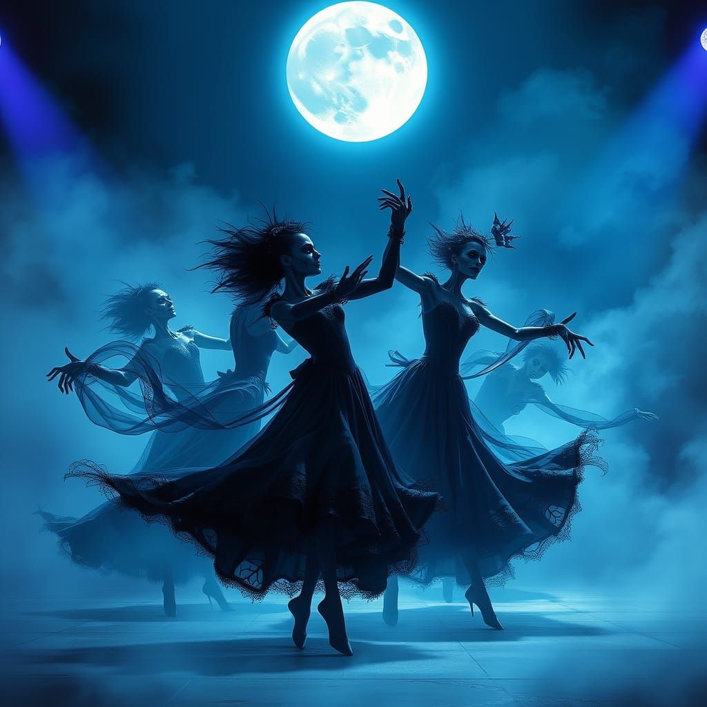 Undead Dancers in Gothic Ballet Performance