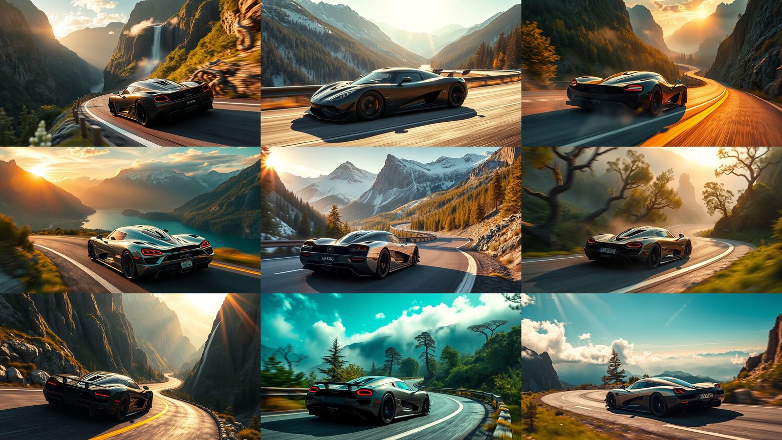 Cyberpunk Jesko Absolute Speeds Down Futuristic Mountain Pas...