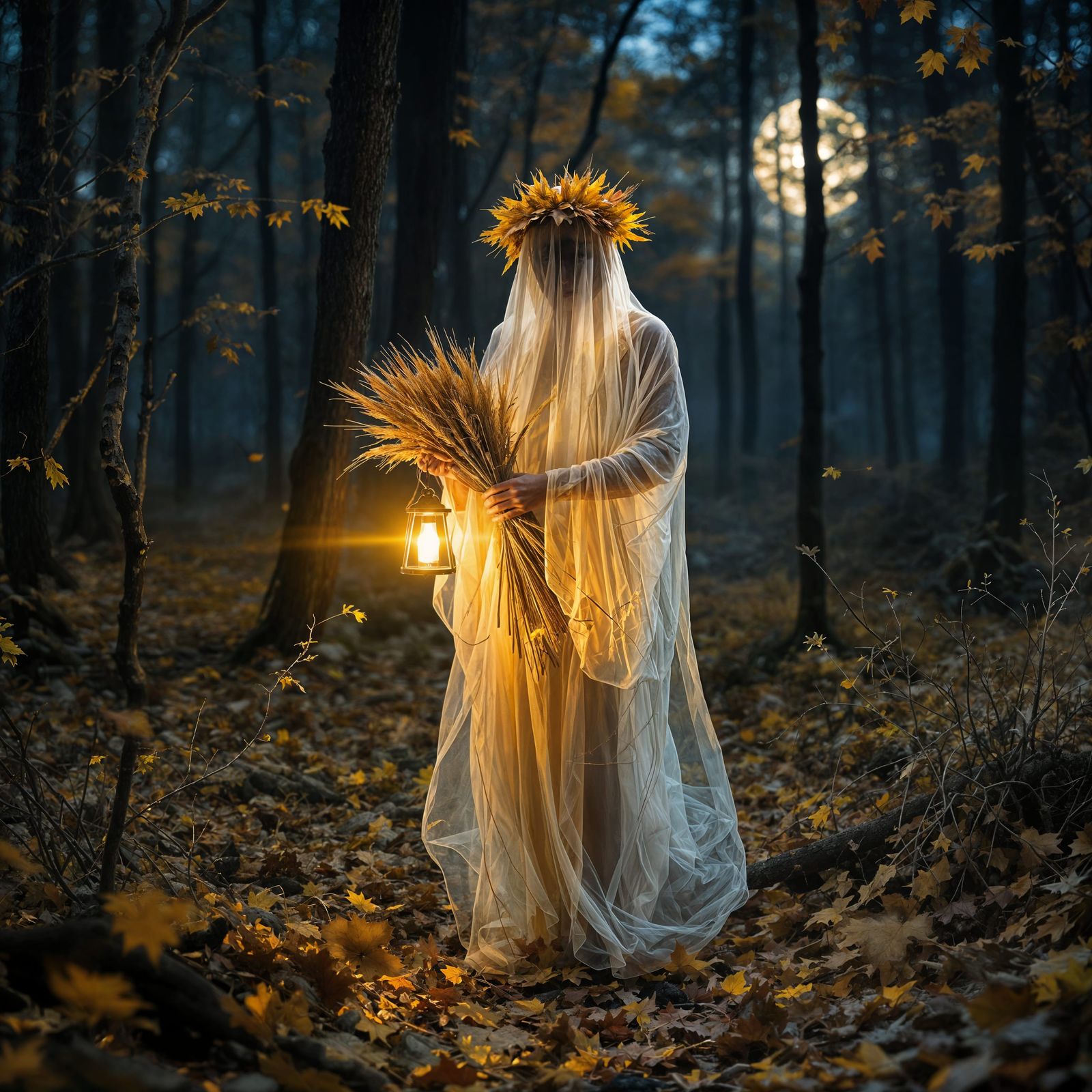 Serene Autumn Spirit in Norwegian Forest
