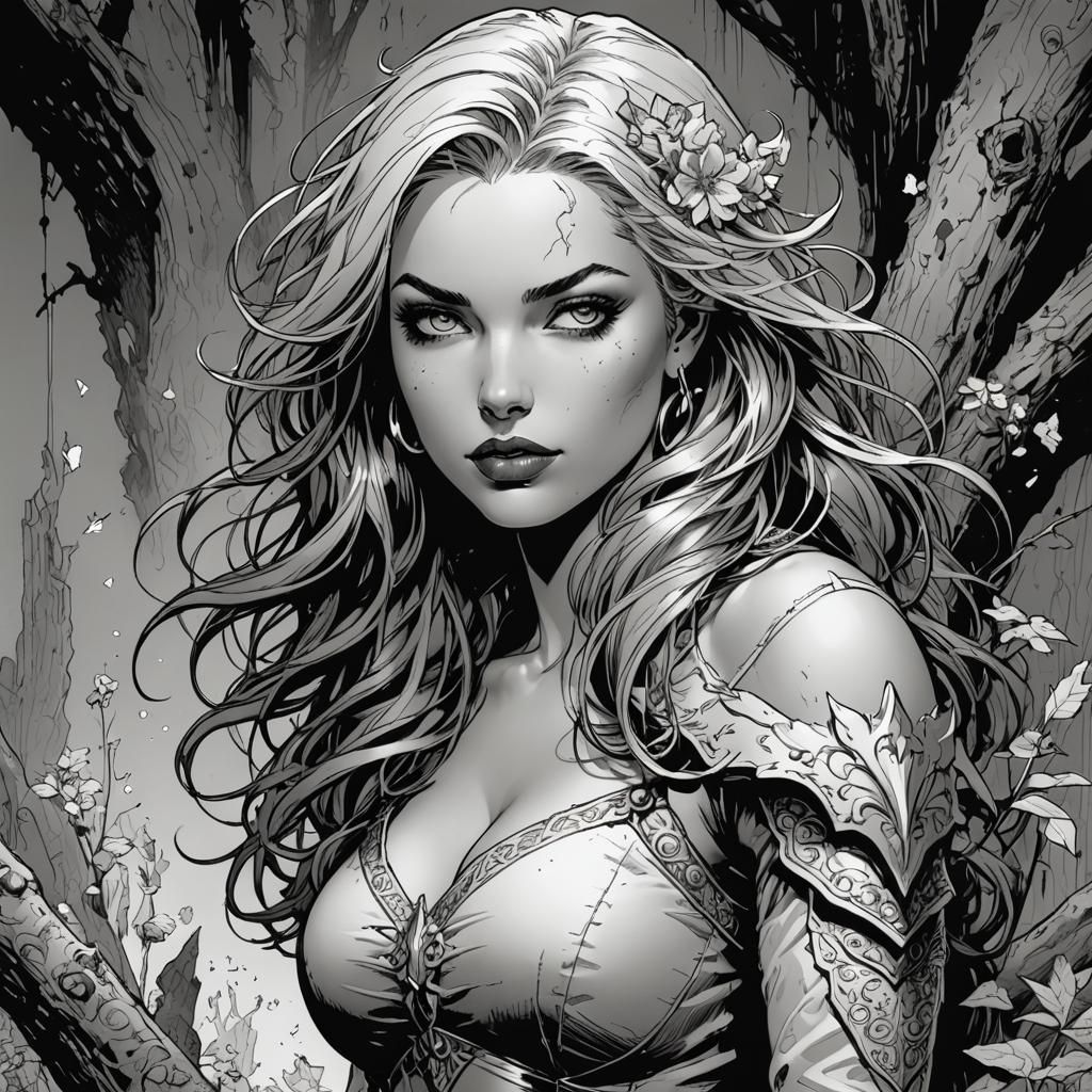 Sultry 1960s Bond Girl in Retro Comic Style