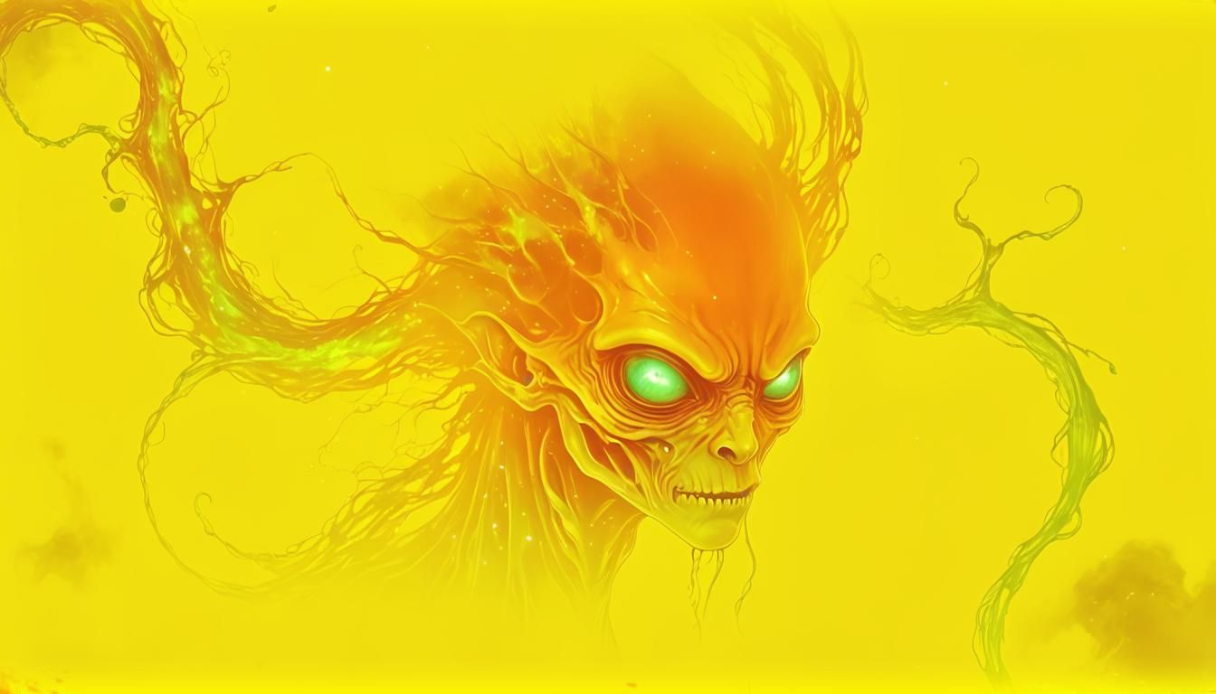 Surreal Alien Portrait in Eerie, Otherworldly Style