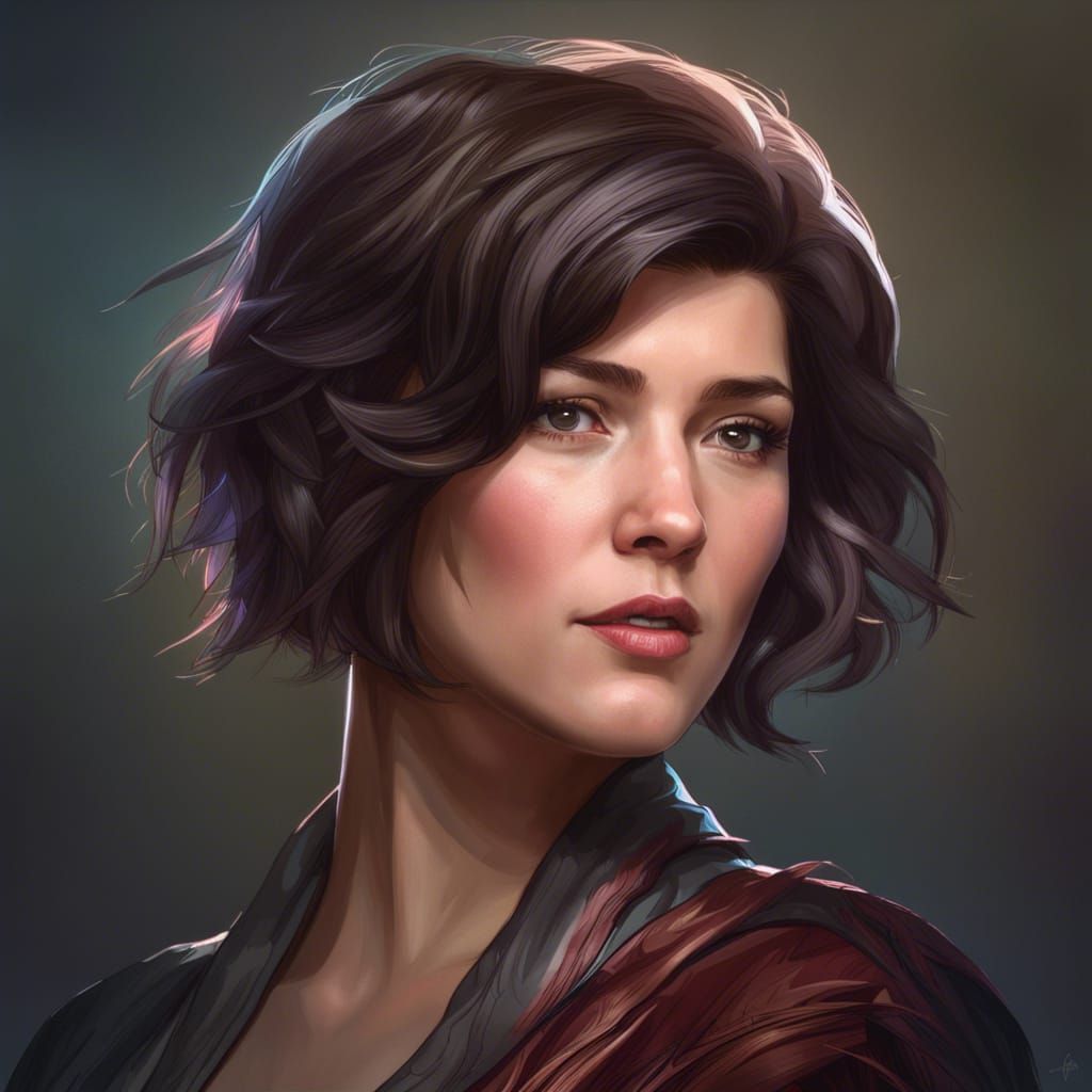 Hyper Detailed Concept Art Portrait in Triadic Colors