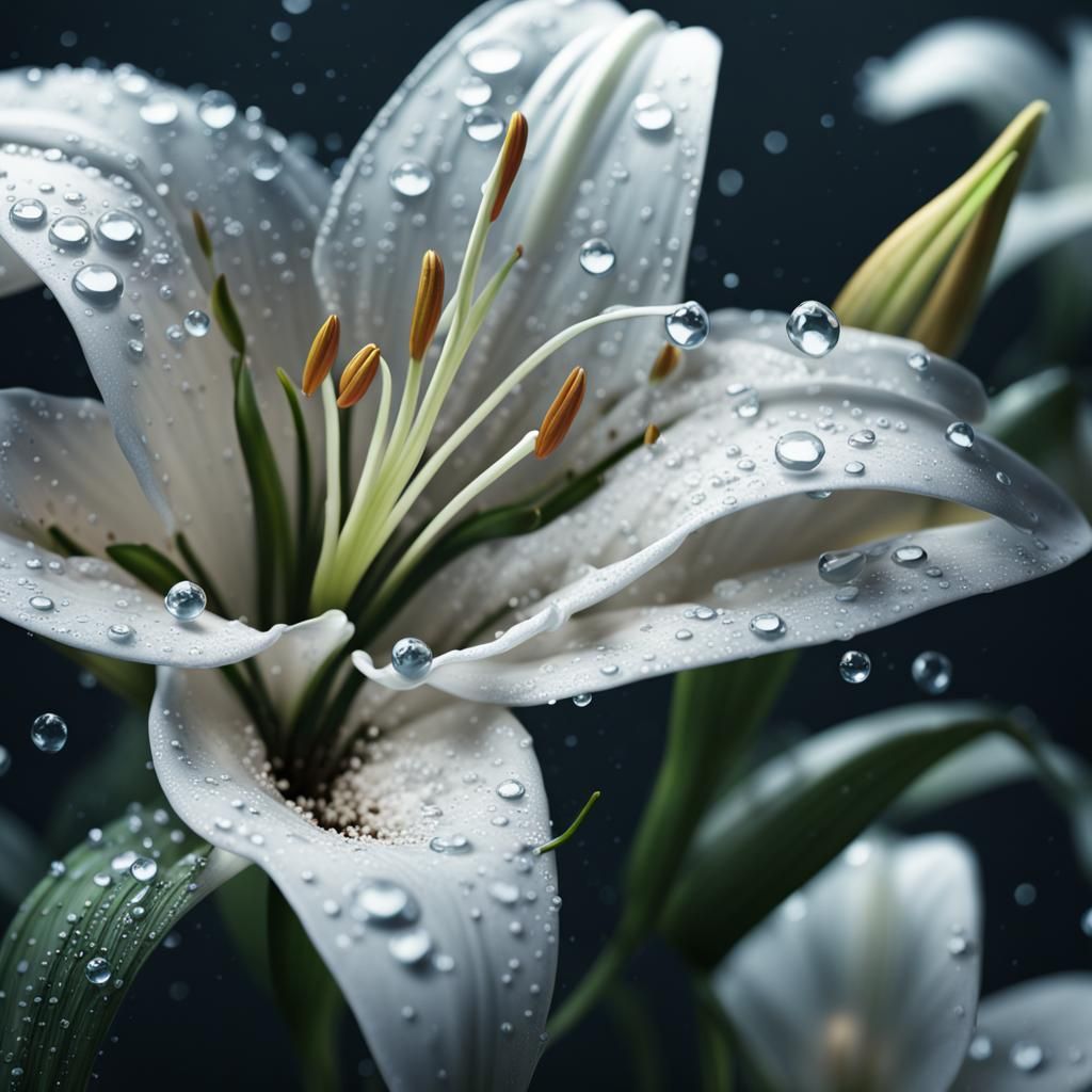 Ethereal White Lily in Vibrant Colors