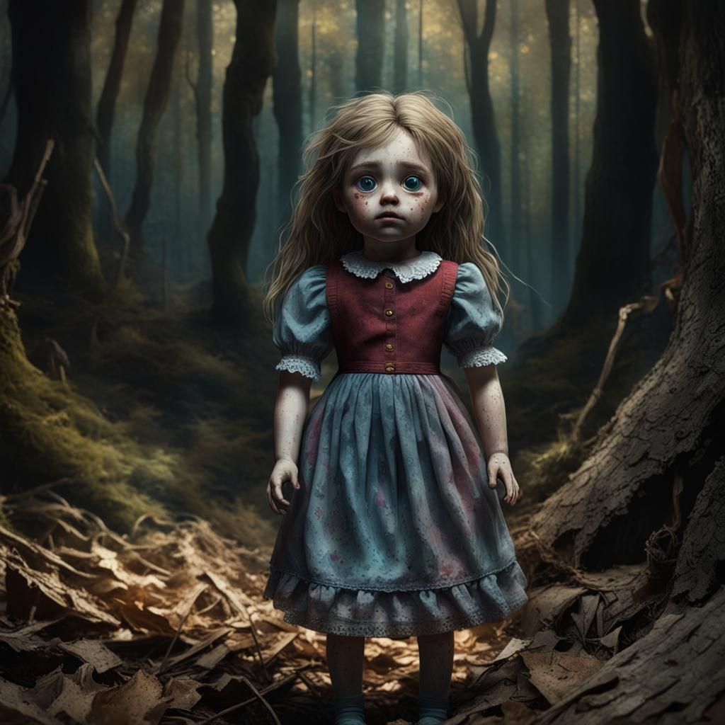 Girl's Doll Transformation as Living Entity in a Haunting Mi...