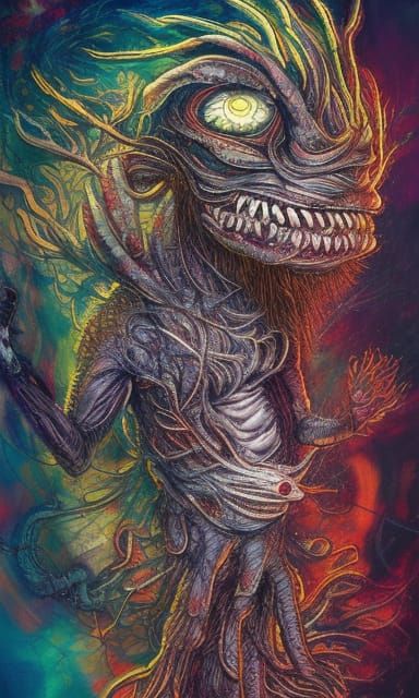 Pineal Gland Monster in Dark Horror Concept Art