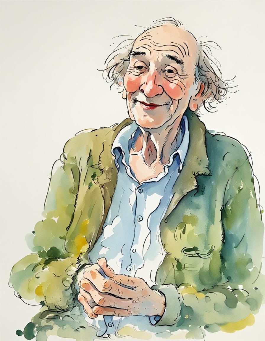 Quentin Blake-Inspired Portrait of a Free-Spirited Protagoni...