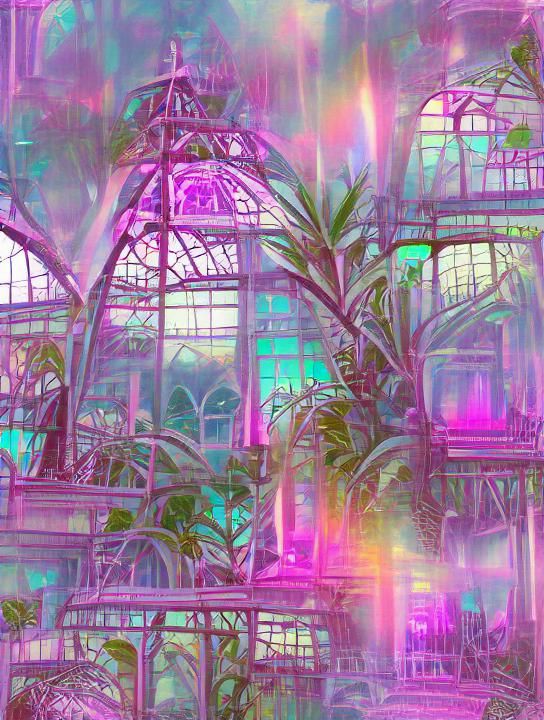 Abstract Overgrown Victorian Greenhouse