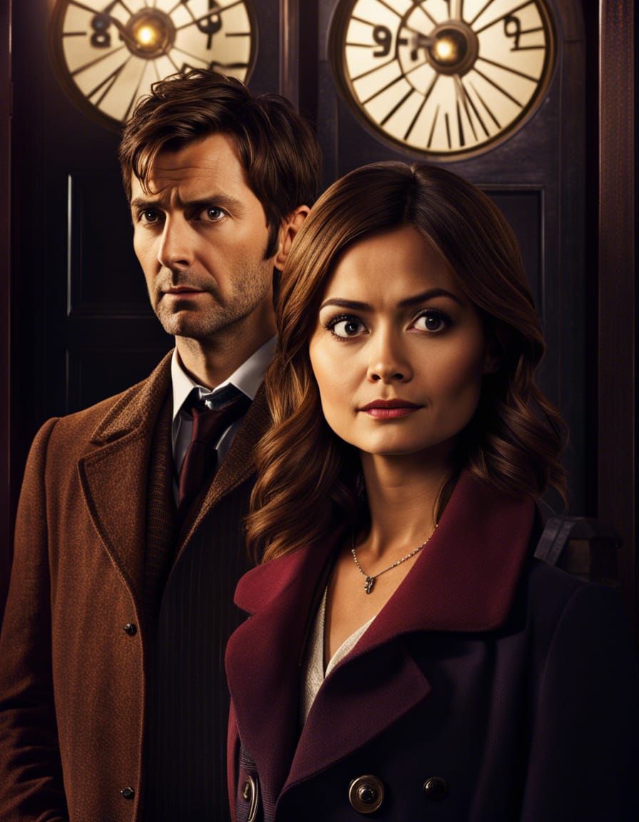 Jenna Coleman and David Tenant as Clara and The 10th Doctor ...