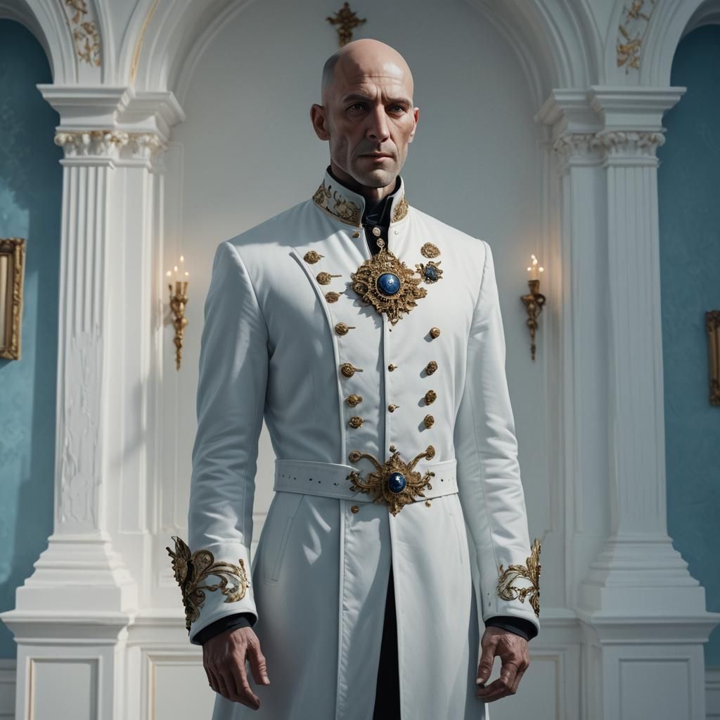 Stoic Mediterranean Man in Victorian Mourning Coat