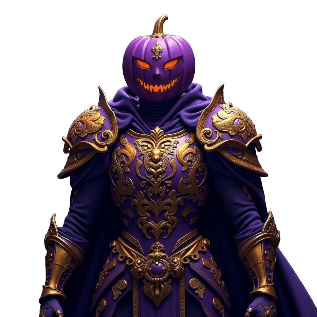 Elegant Dark Fantasy Paladin in Regal Purple Armor