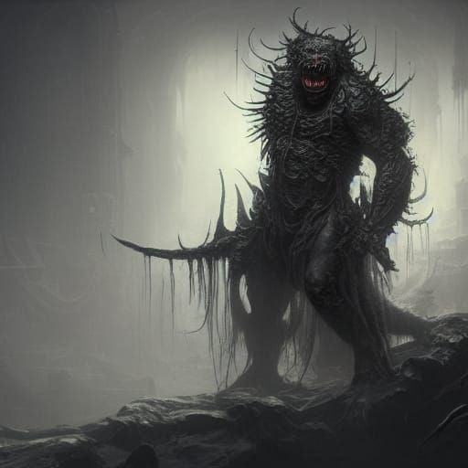 Dark Fantasy Masterpiece: Hyperdetailed, Unsettling Monster