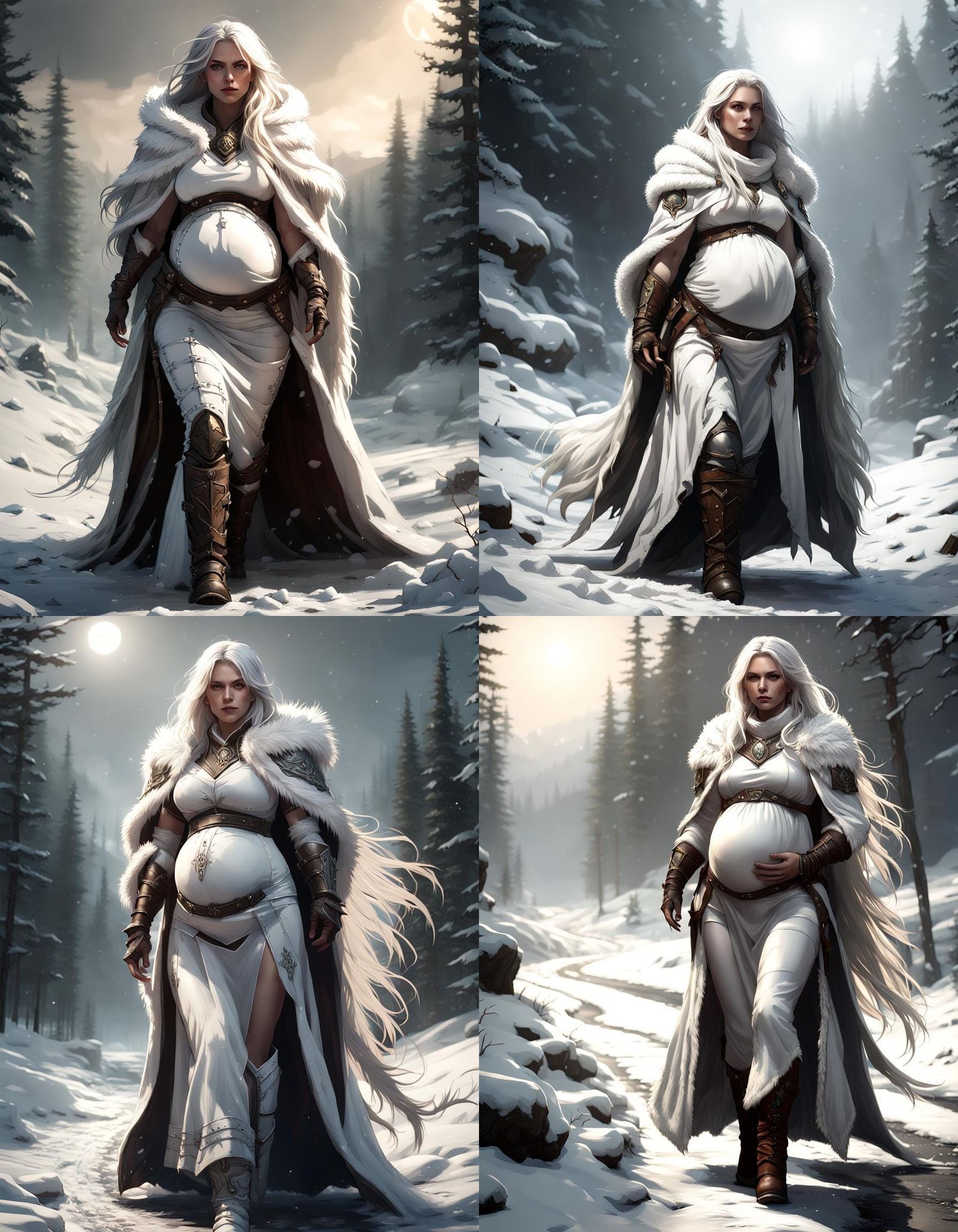 Snowy Ranger Goddess in Dark Fantasy Art