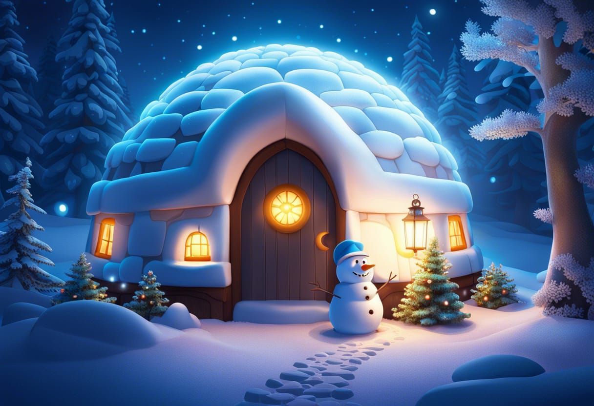 Igloo Cabin in a Winter Wonderland
