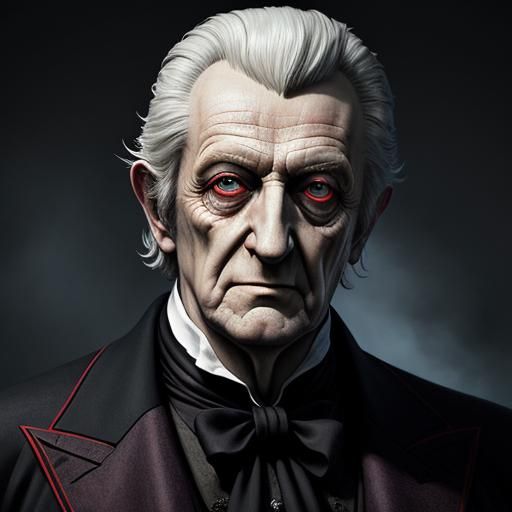 Photorealism John Pertwee as count Dracula