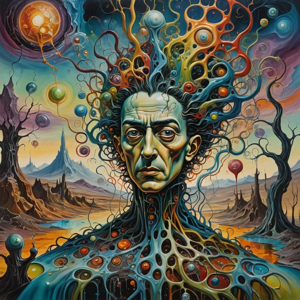 Pinhead Stands in a Dreamlike, Melting Landscape