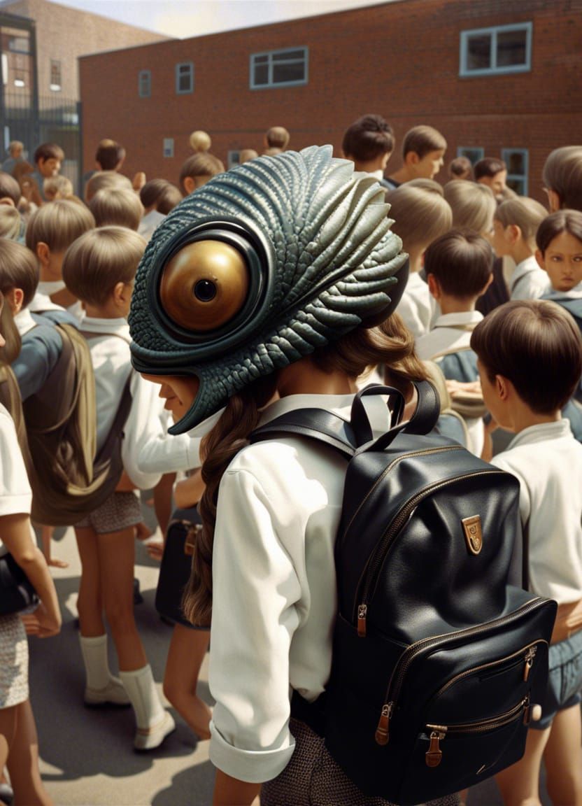 Alien Beast in School Playground