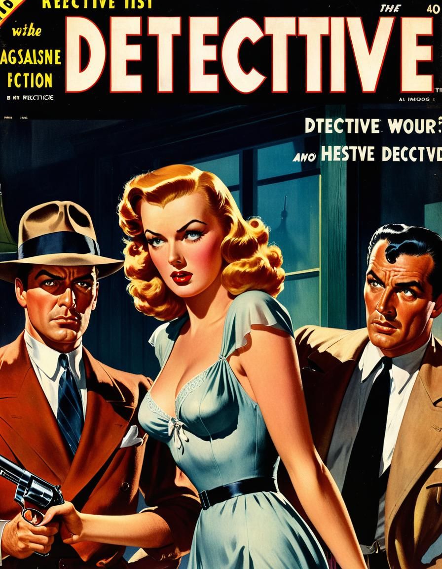 Vintage Detective Pulp Magazine Cover Art