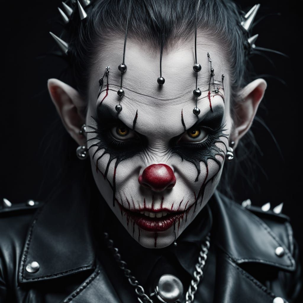 Gothic Horror Zombie Monkey Clown Portrait