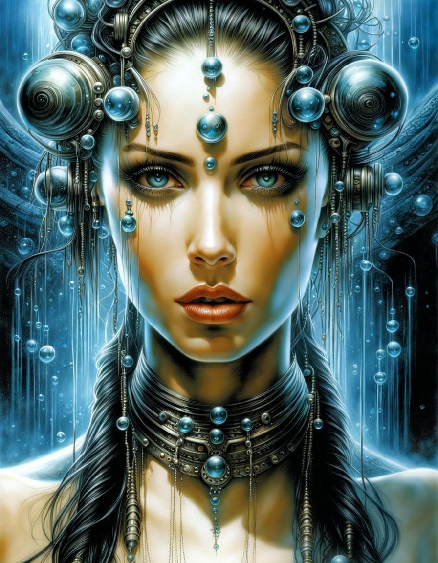 Cyberpunk Goddess Emerging from the Depths