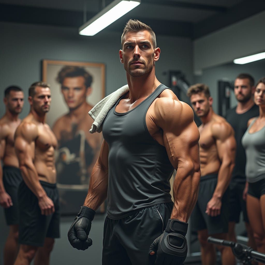 Confident Gym Enthusiast in Modern Fitness Setting