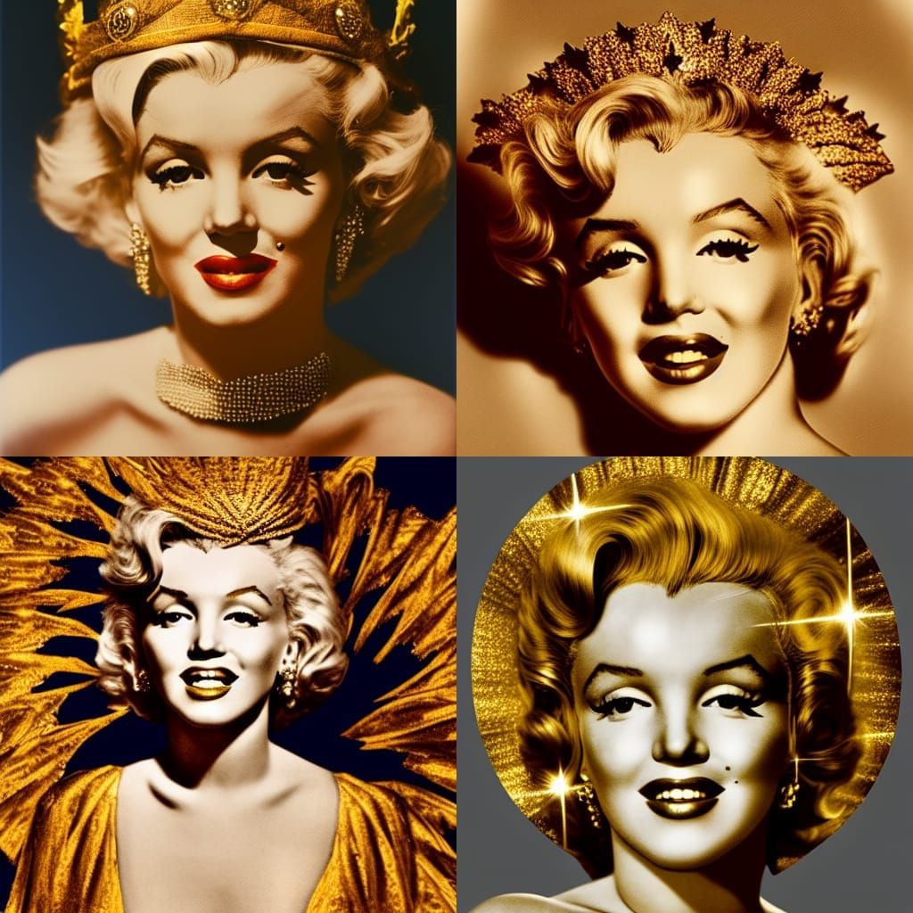 Majestic Sun Goddess in Golden Regalia