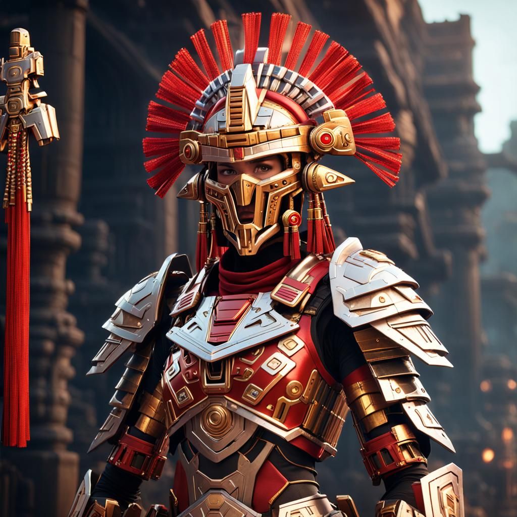Ancient Warrior in Futuristic Mecha Armor