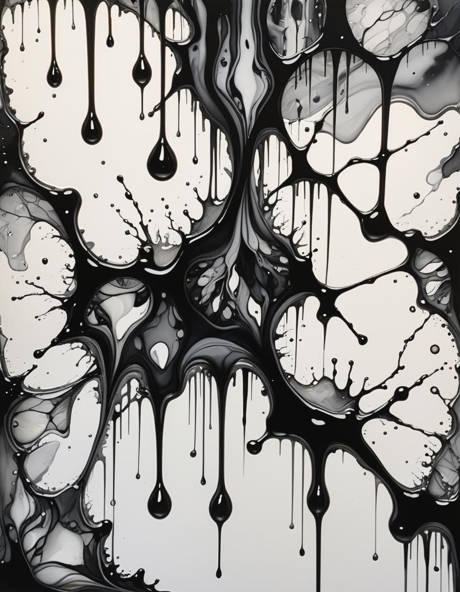 Surreal Dali-Inspired Metamorphosis in Black and White