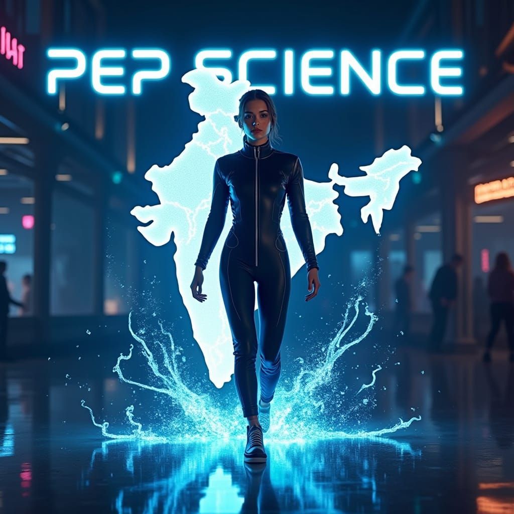 Futuristic Woman Emerges from Digital Particles