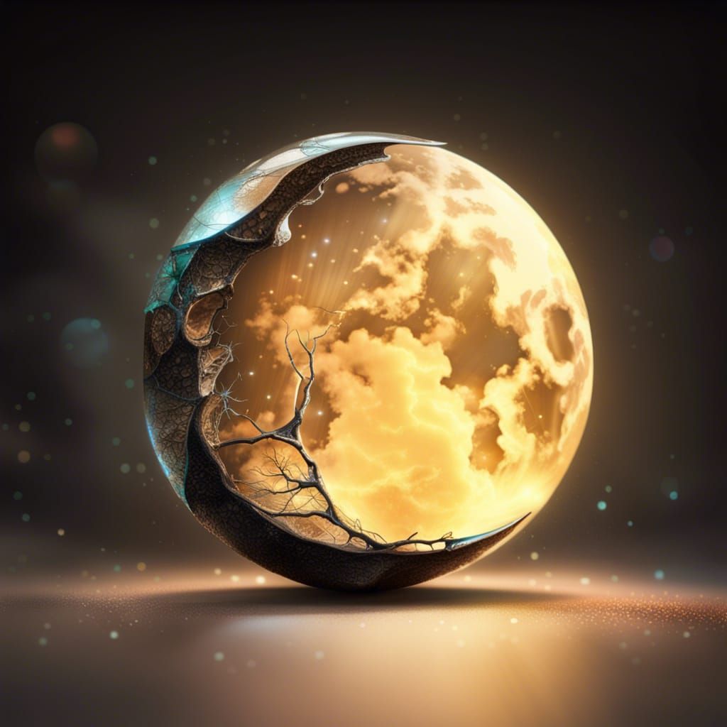 A Delicate Glass Moon in Ethereal Light