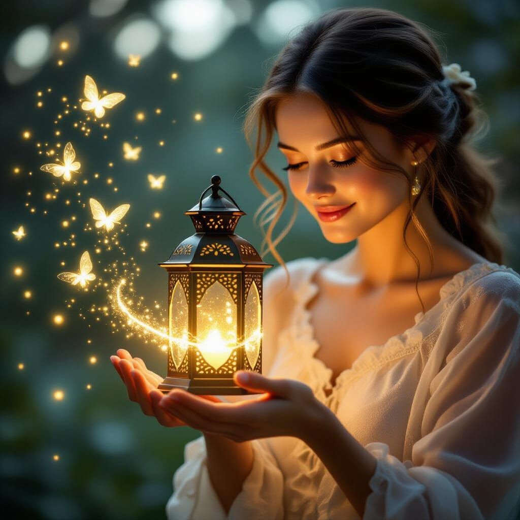 Enchanting Fairies Emerge from Glowing Lantern