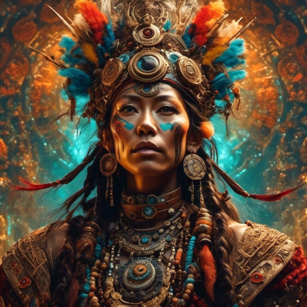 Steampunk Tribal Shaman Revealed in Hyperrealistic Portraitu...