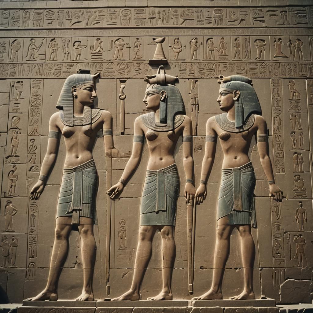 Egyptian Goddess Temple Scene in Cinematic Style