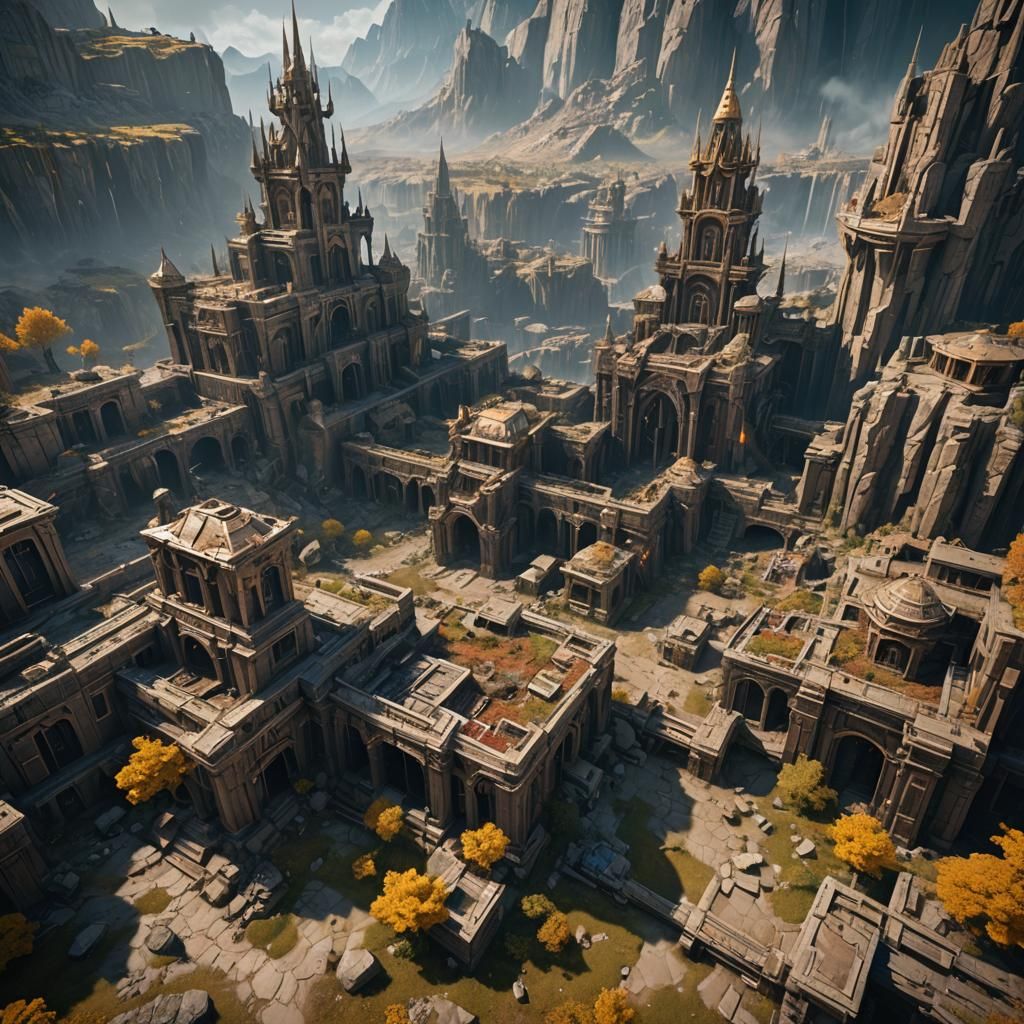 Epic Fantasy Realm in Vibrant Colors