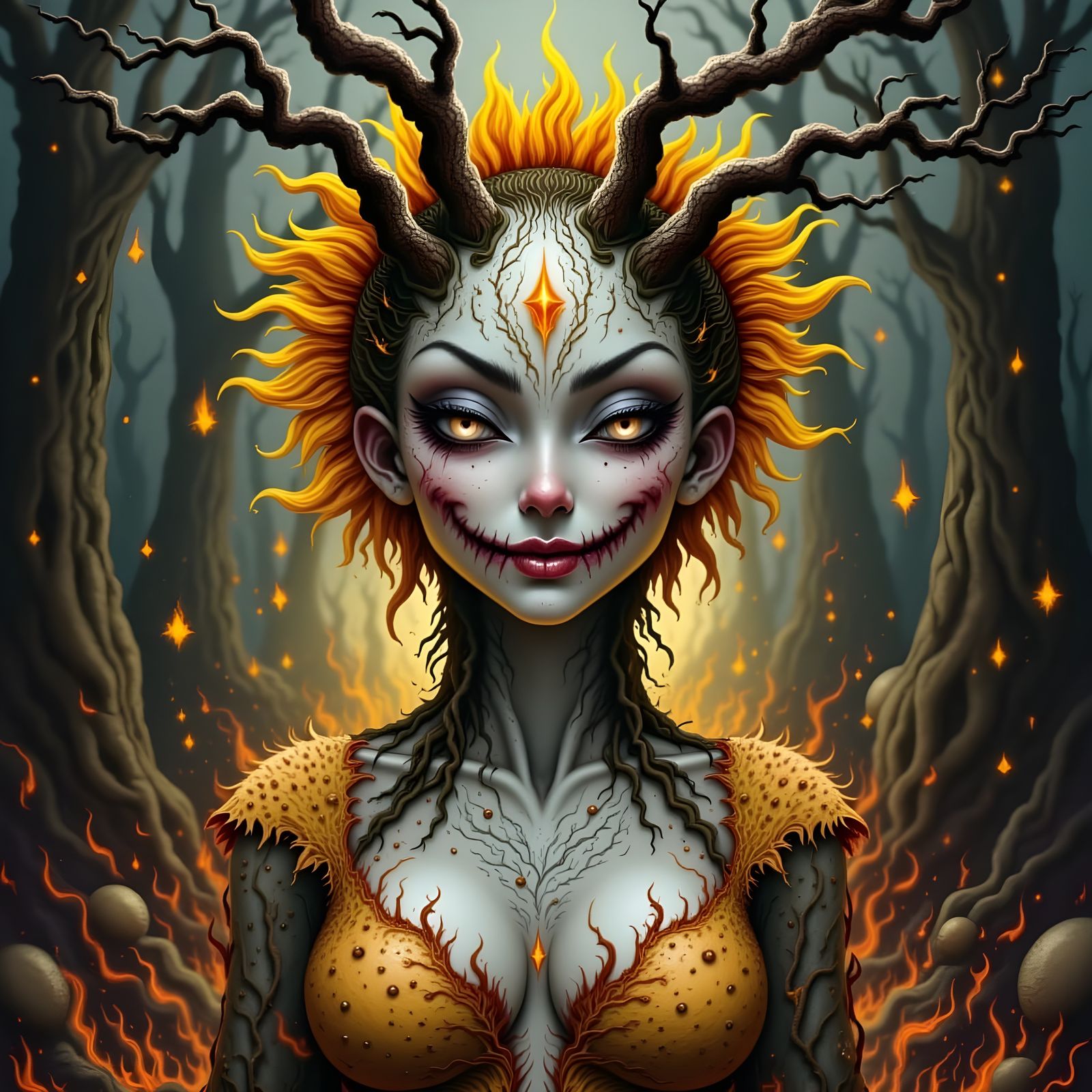 Demonic Sunflower Grinning Maniacally