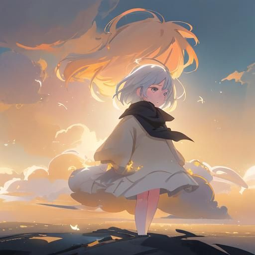 Golden Sunset After the Storm in a Realistic Digital Art Sty...