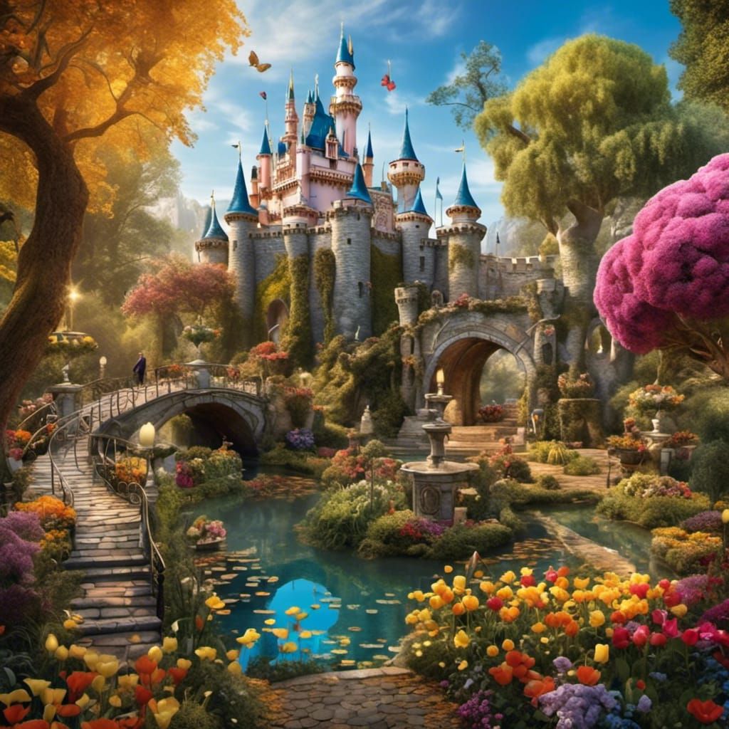 <lora:Fantasy:1.0> A beautiful photo of Disneyland with a be...
