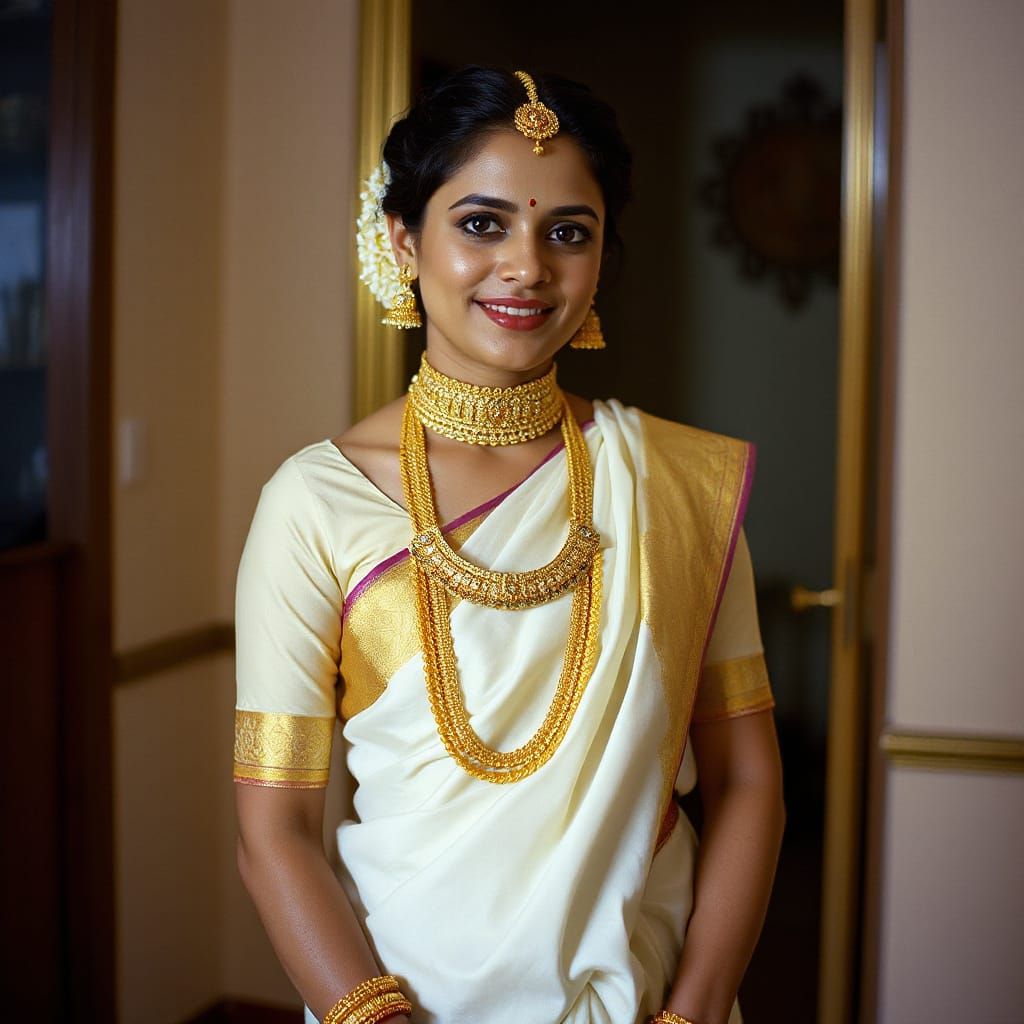 Elegant Tamil Bride in Traditional Wedding Attire